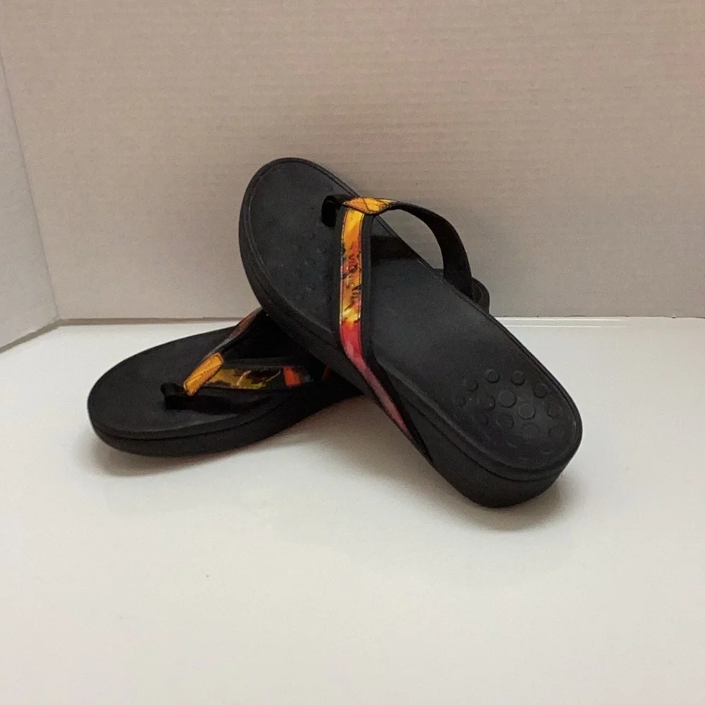 Vionic Tide II platform orthotic flip flop arch support sandals tropical beach 9